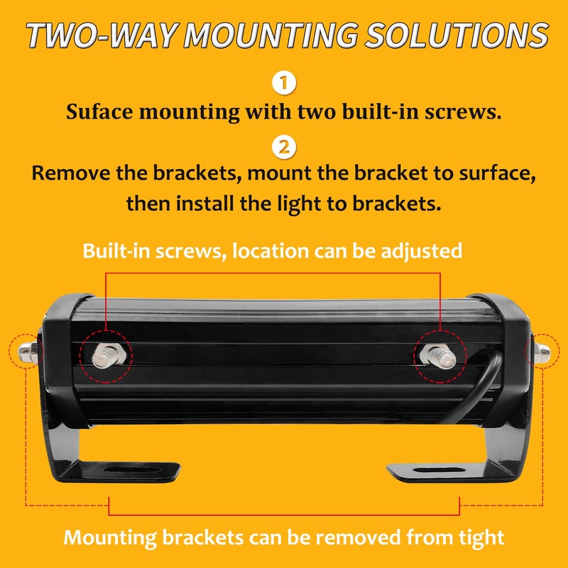 EASE2U E Emergency Strobe Lights for Vehicle, 12-24V 4 in 1 LED 32W Surface Mount Warning Hazard Flashing Strobe Light Bar, Roof and Side Installation for Off Road Vehicle, ATVs, Truck (White Red) - Image 3